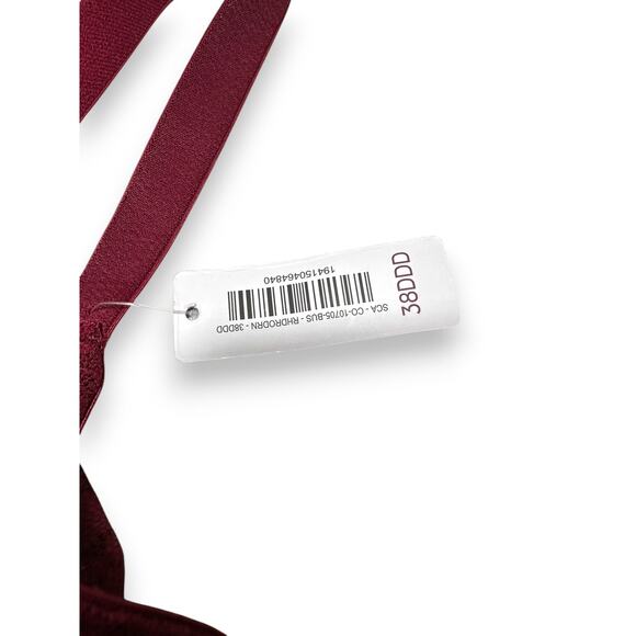 NWT Adore Me Burgundy Lace Bustier Corset With Garters Size 38DDD - Picture 7 of 11